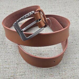 Men Handmade Belt Brown Leather Pin Buckle Waistband Belt Size 38 New With Tag